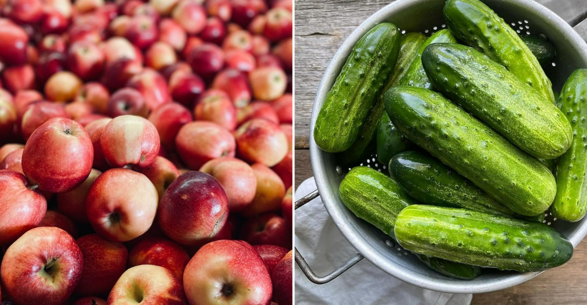 fruits and vegetables with skins