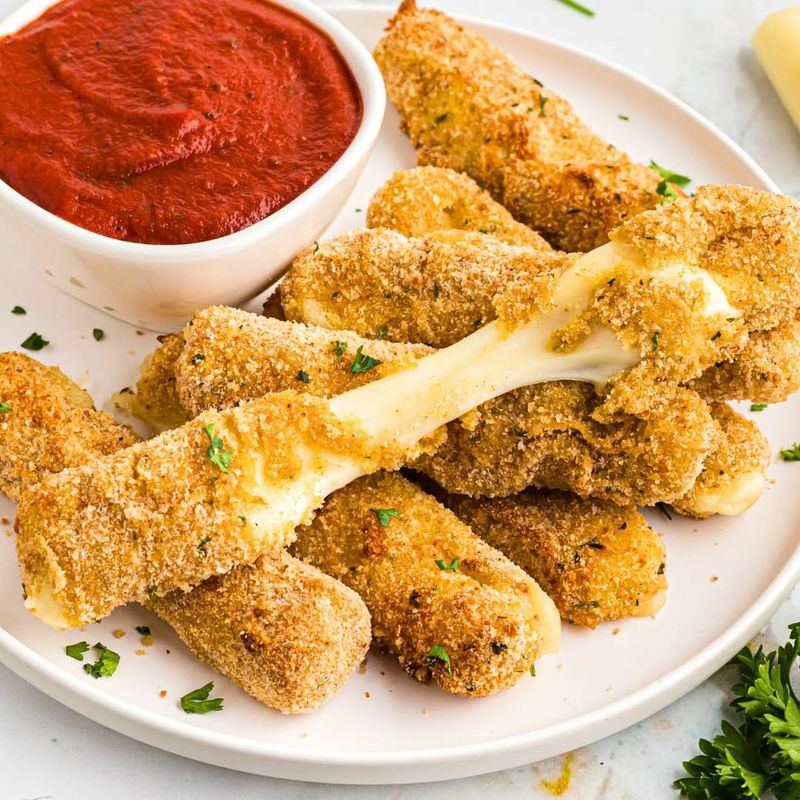 Cheesy Air Fryer Mozzarella Sticks