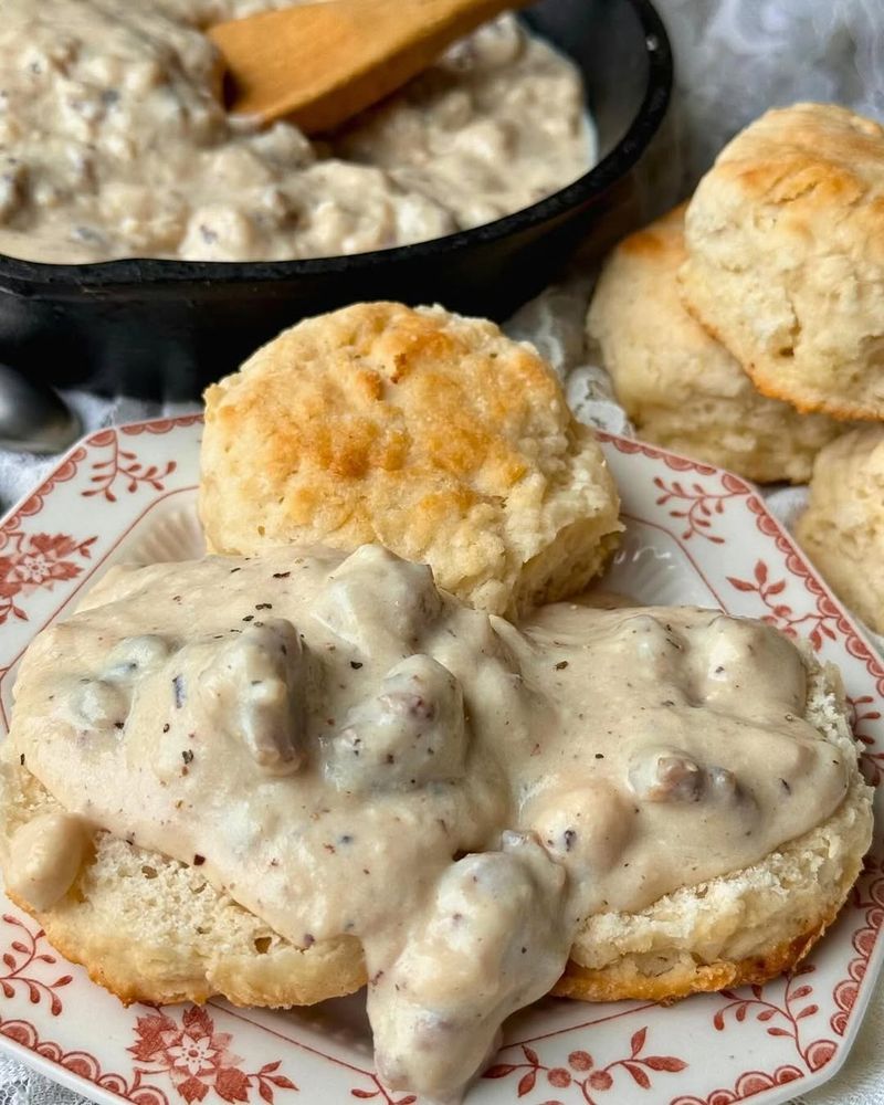 Sausage Gravy and Biscuits