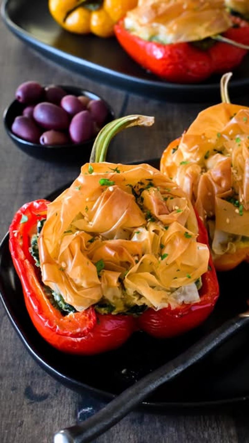 Spinach and Feta Stuffed Peppers