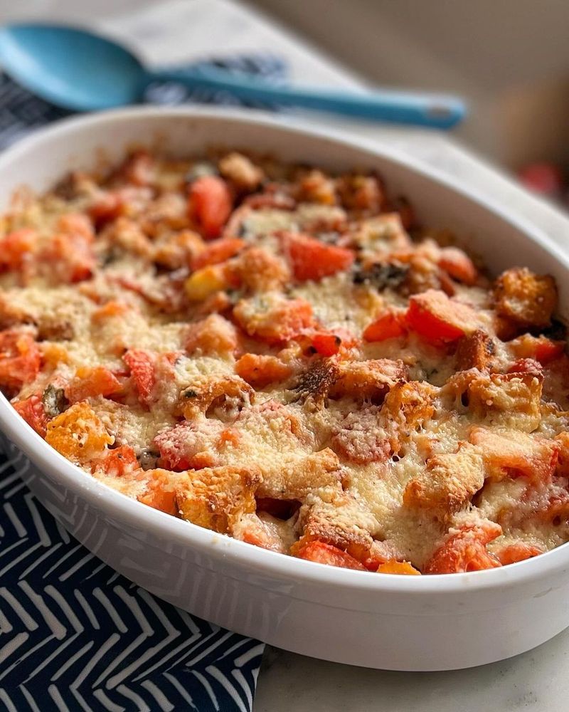 Tomato and Basil Bread Casserole