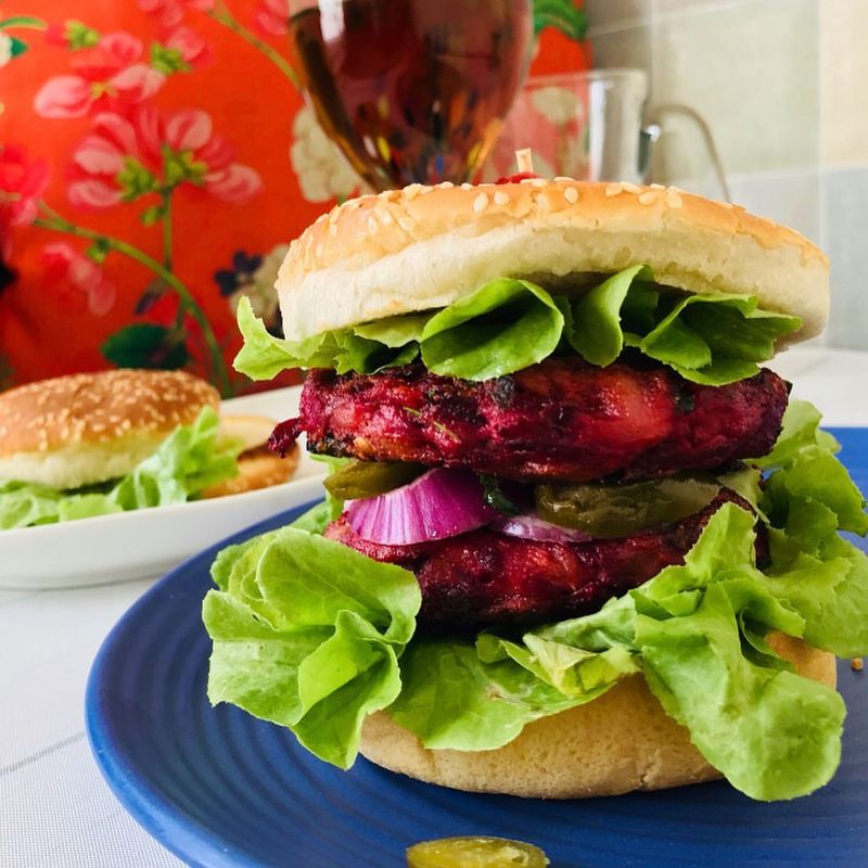 Vegan Burgers with Beetroot Patties