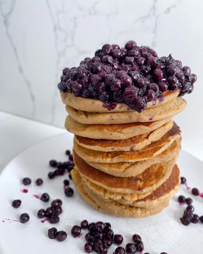 Vegan Pancakes with Berry Compote