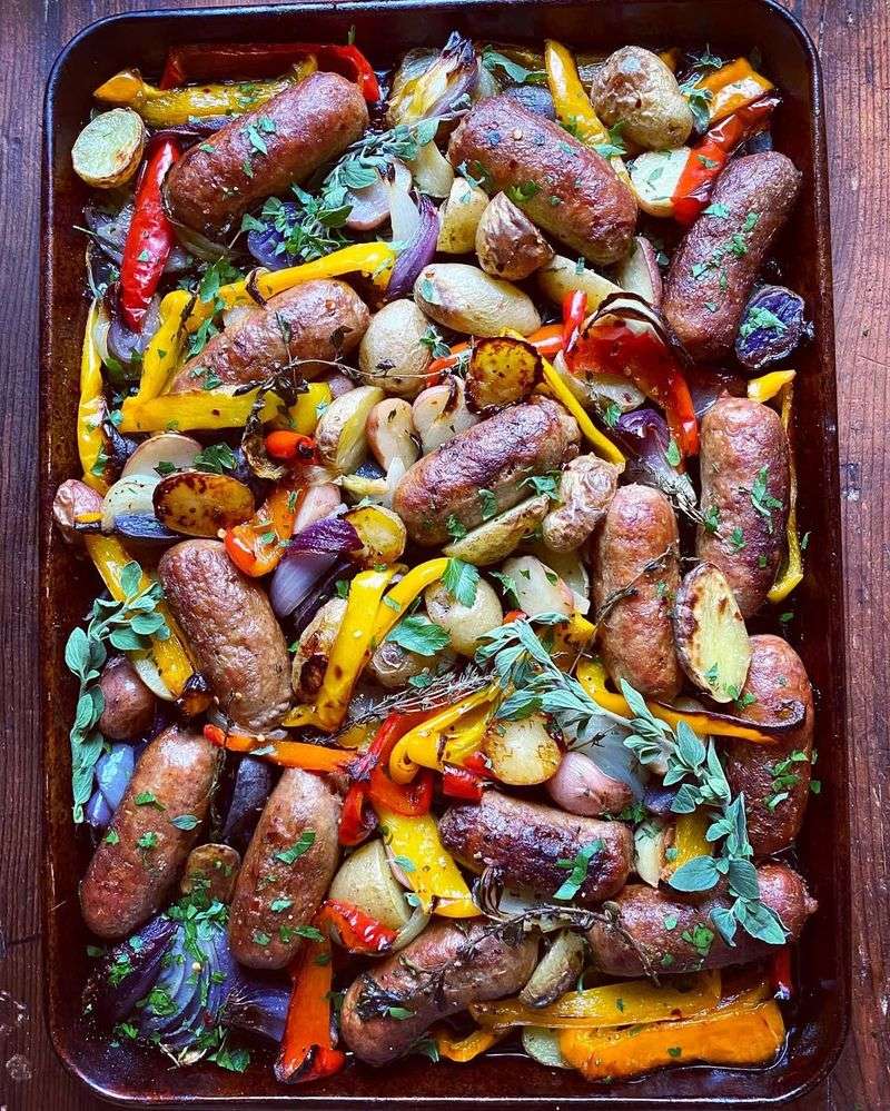 Sheet Pan Sausage & Peppers