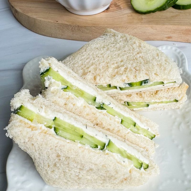 Cucumber & Cream Cheese Tea Sandwiches