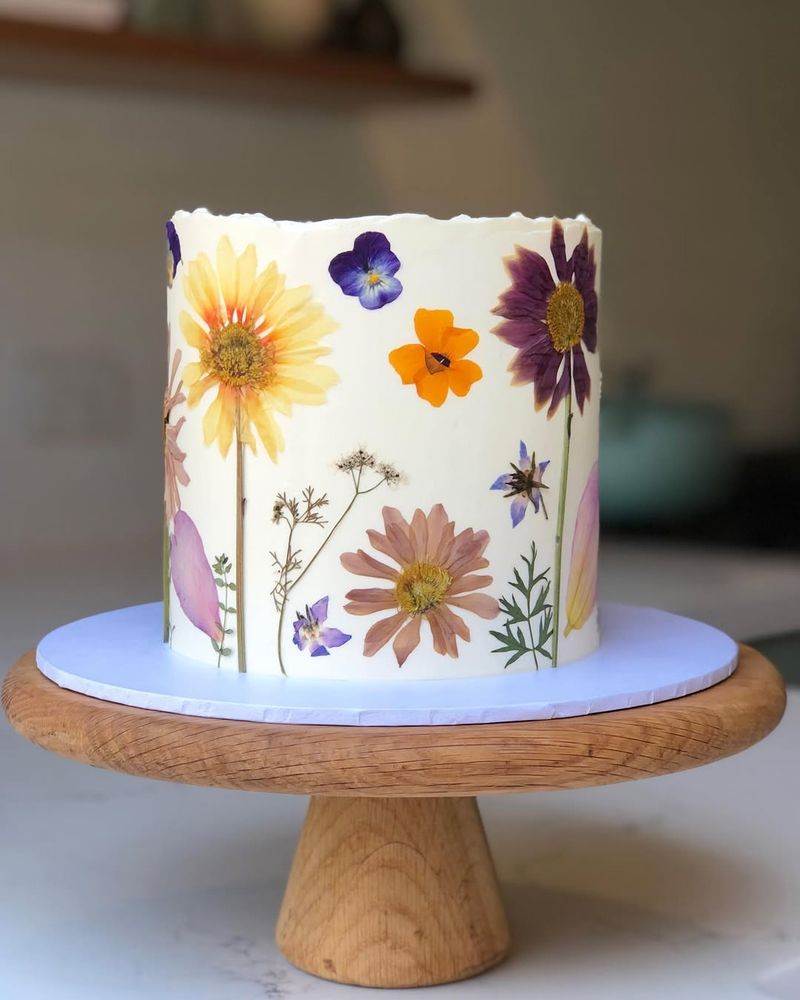 Pressed Flower Cake