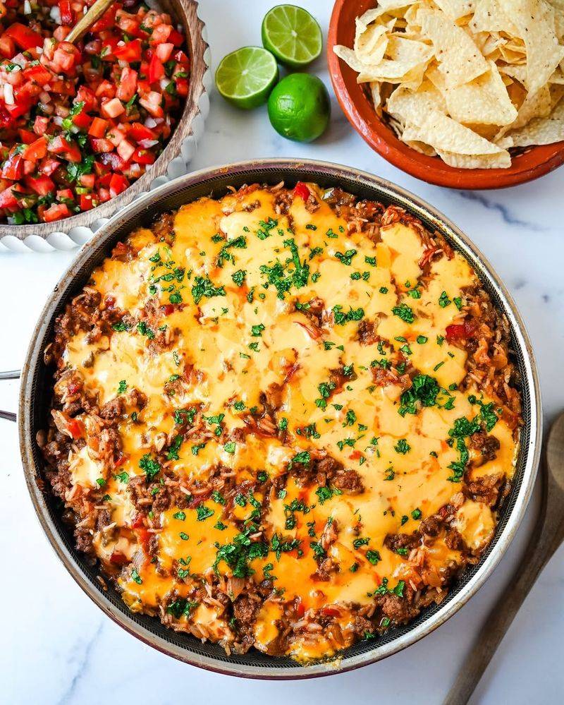 Cheesy Taco Rice Skillet