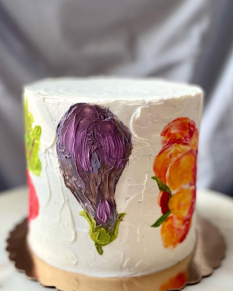 Oil-Painting Buttercream Cake