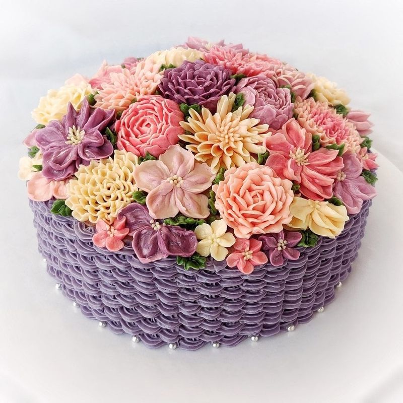 Buttercream Flower Basket Cake