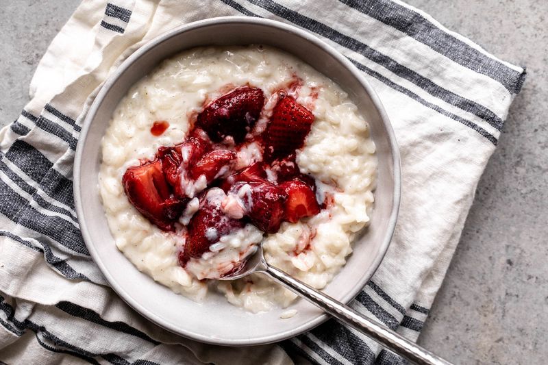 Strawberry And Cream Rice Pudding