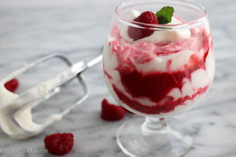 Raspberry Fool With Fresh Mint