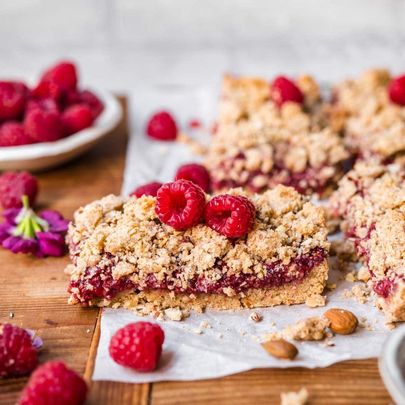 Raspberry Almond Crumb Bars