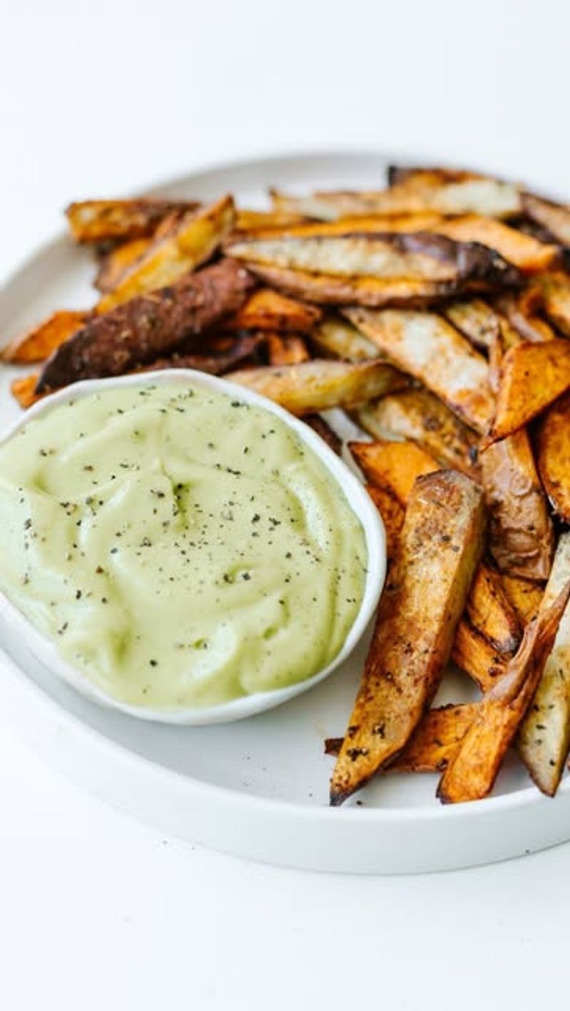Sweet Potato Fries With Avocado Crema