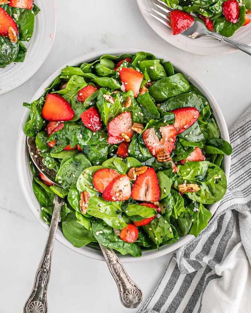 Spinach And Strawberry Salad With Poppy Seed Dressing
