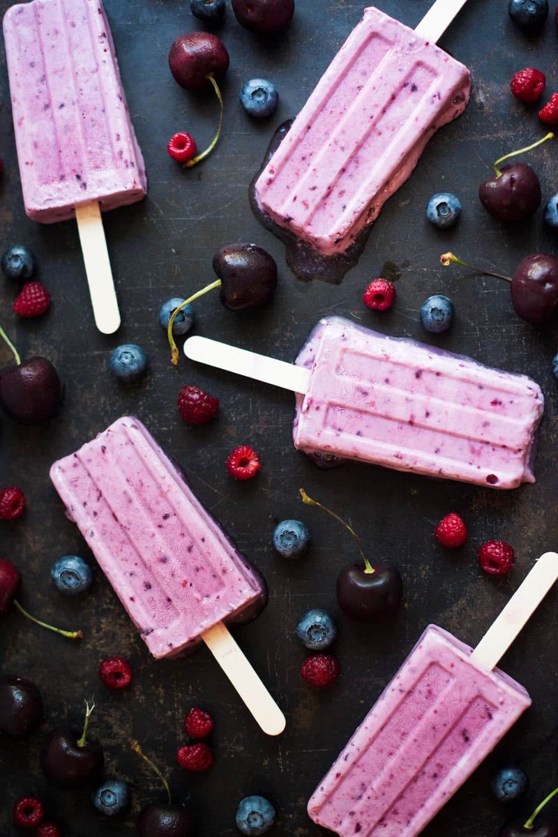 Creamy Berry Popsicles