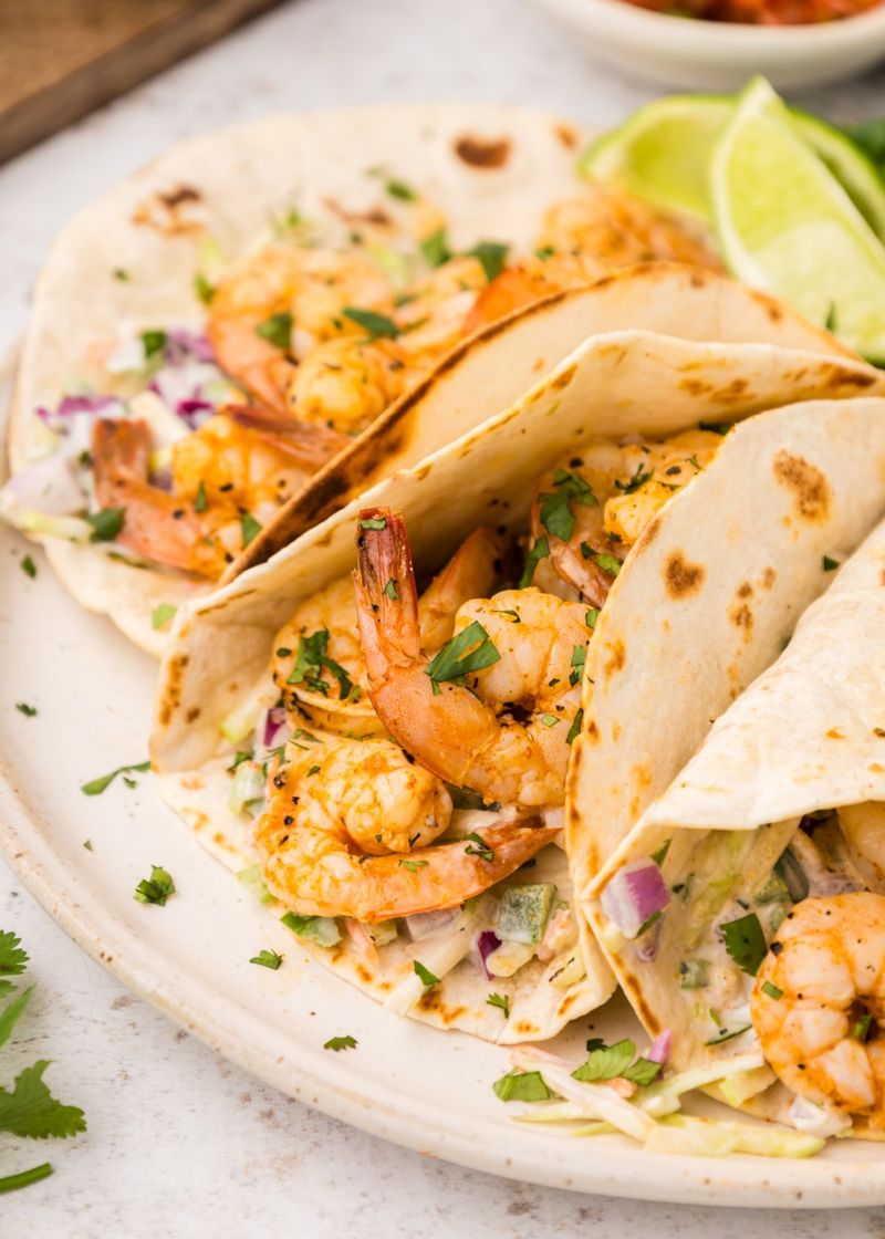Cajun Shrimp Tacos with Slaw