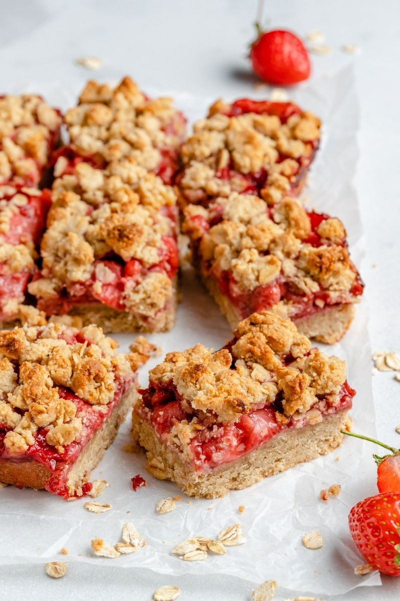Strawberry Oat Crumble Bars