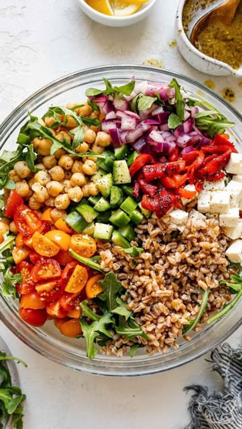 Farro Salad With Roasted Red Peppers And Feta