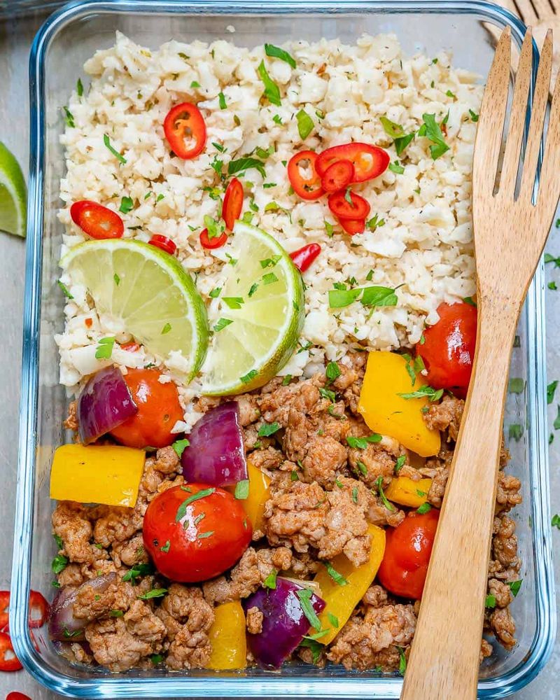 Ground Turkey And Cauliflower Rice Skillet