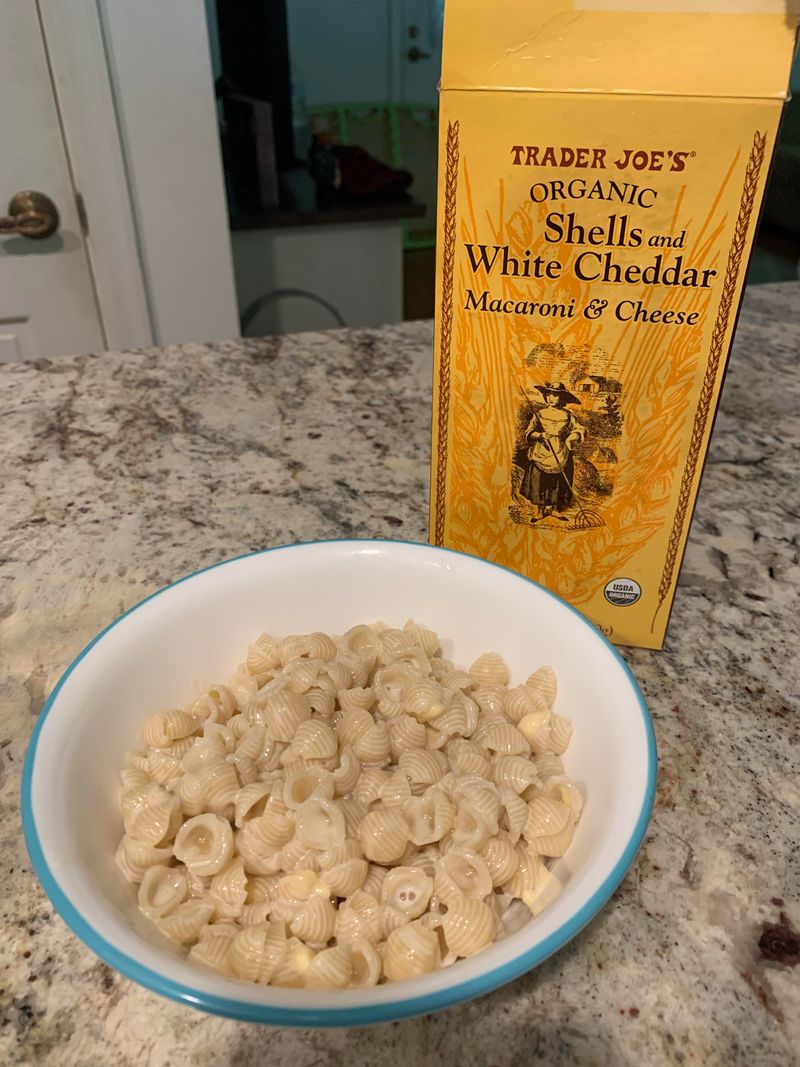 Trader Joe’s Organic Shells & White Cheddar with Pasta Sauce