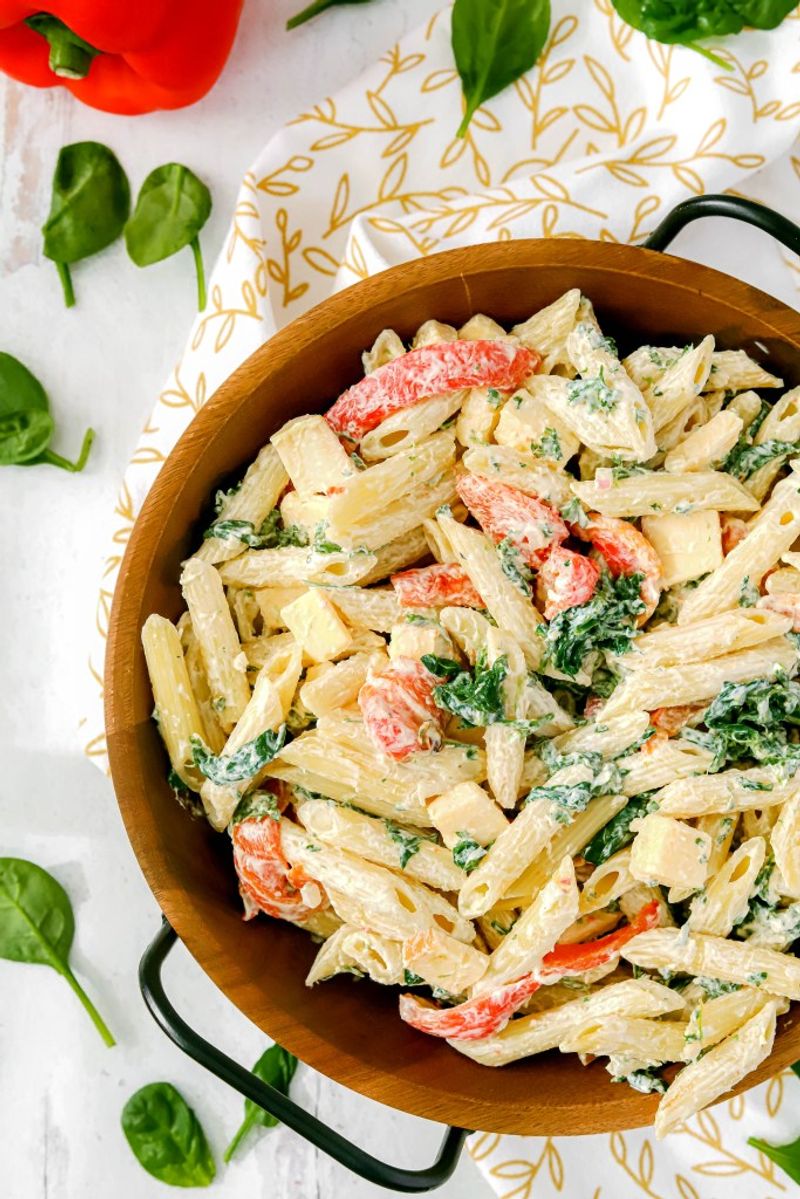 Smoked Gouda Pasta Salad With Roasted Red Peppers