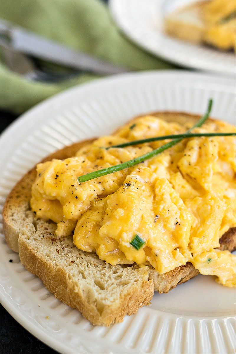 Soft Scrambled Eggs With Toasted Sourdough