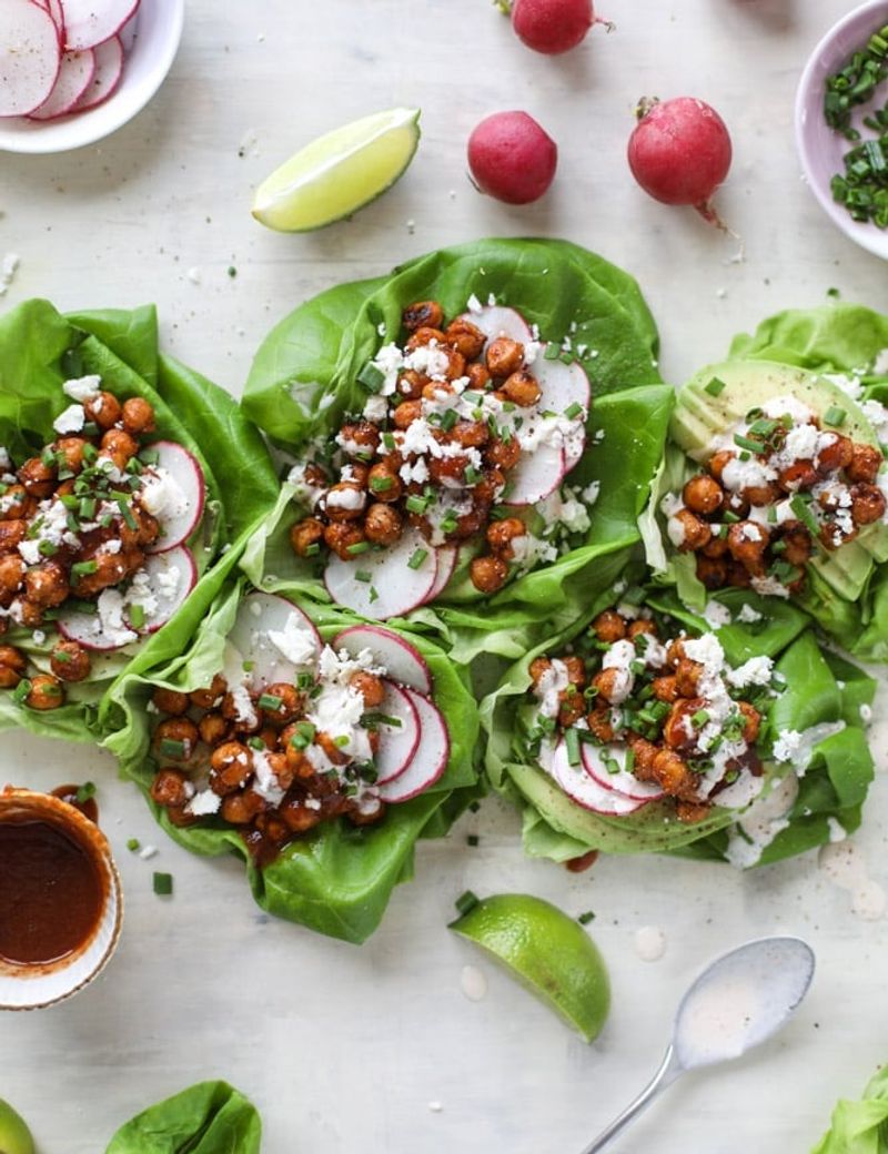 BBQ Chickpea Lettuce Wraps