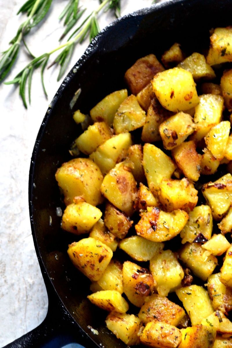 Lazy Skillet Potatoes With Rosemary
