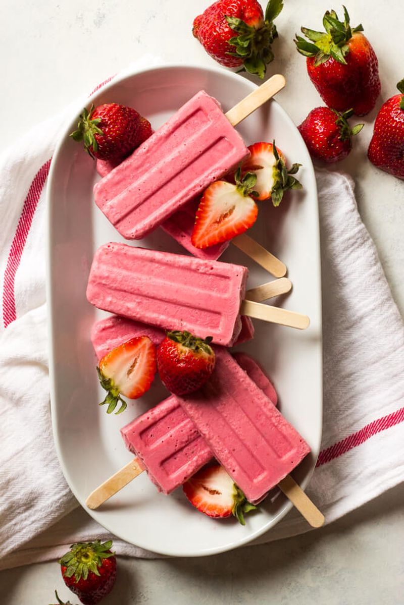 Strawberry Yogurt Popsicles