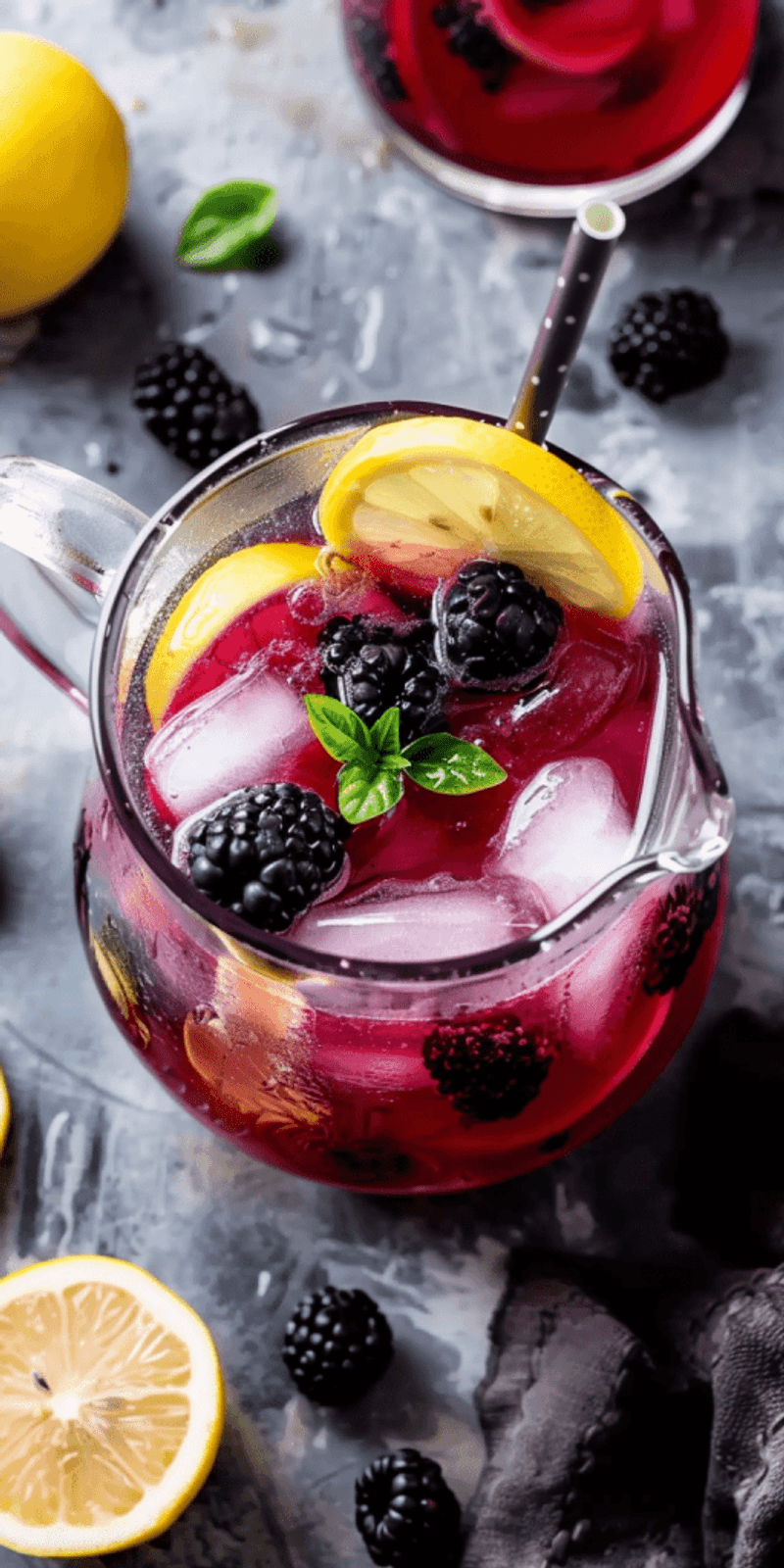 Blackberry Basil Sparkling Lemonade