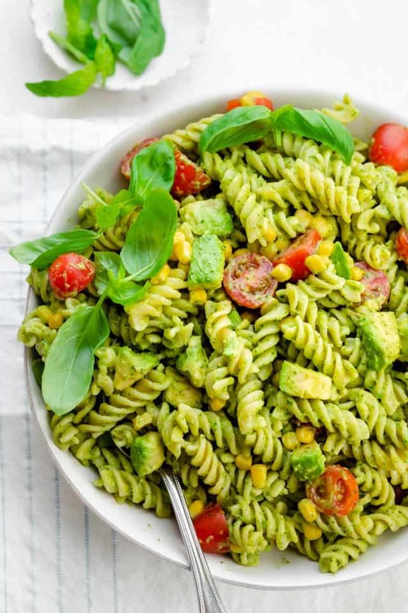 Avocado Pasta Salad with Lime and Cilantro