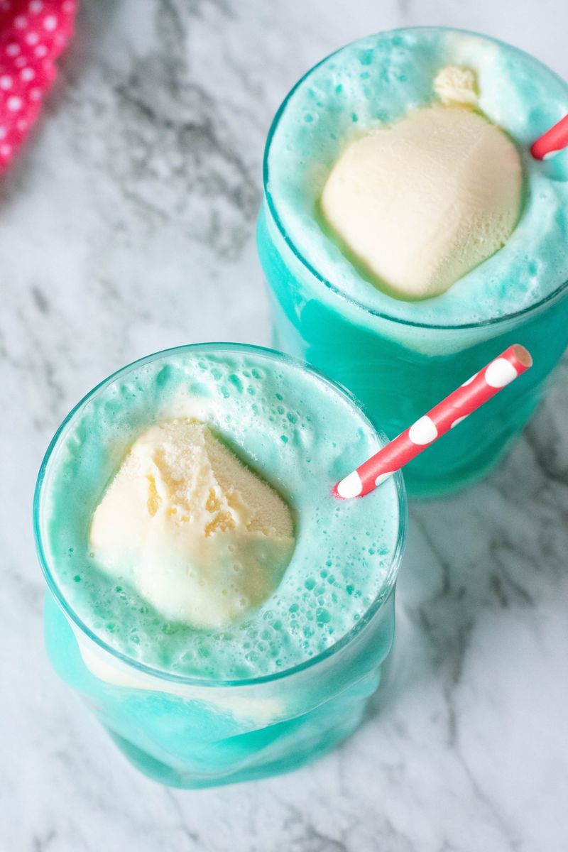 Blue Punch With Sherbet
