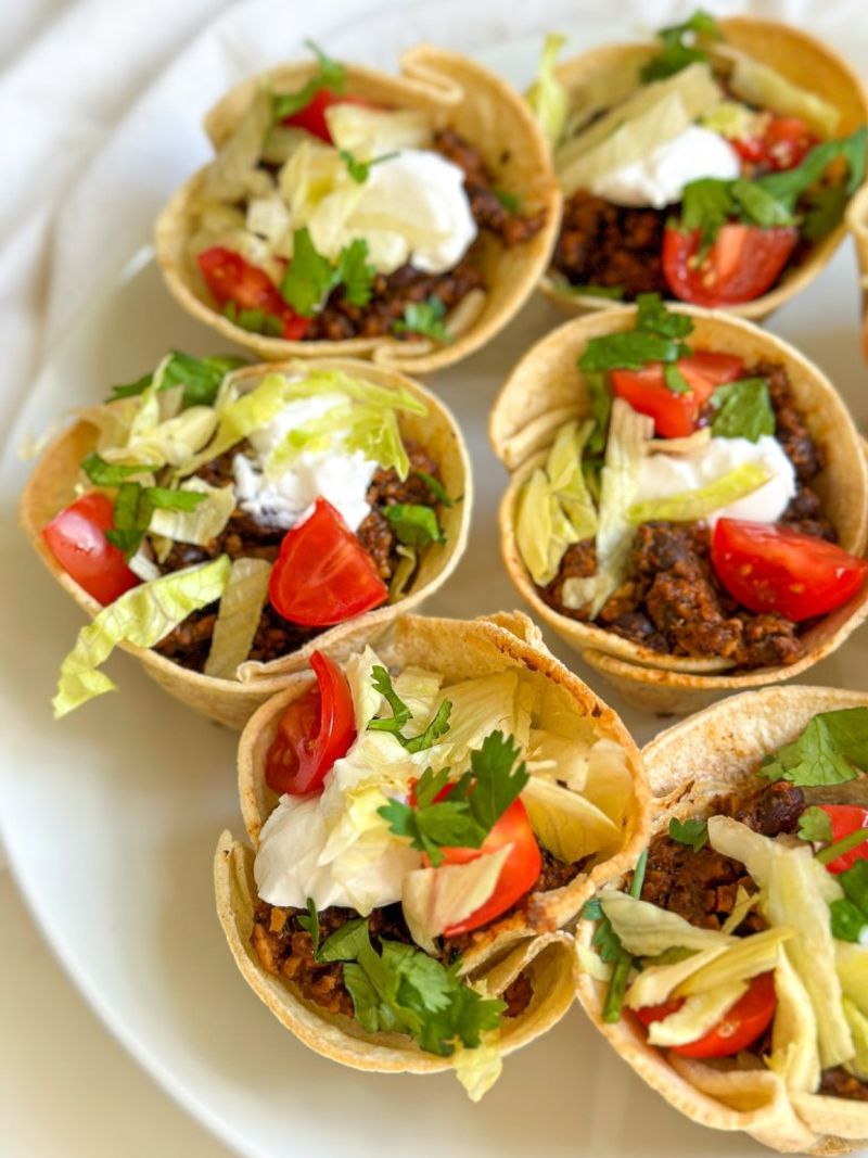 Mini Taco Cups With Corn Tortillas