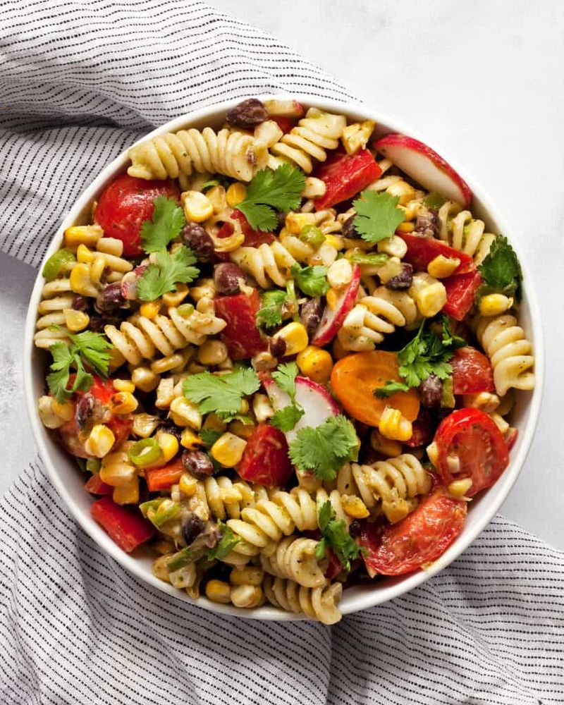 Southwest Pasta Salad with Black Beans and Corn