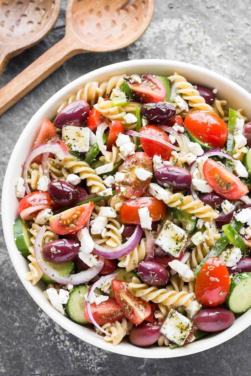 Greek Pasta Salad With Cucumber And Feta