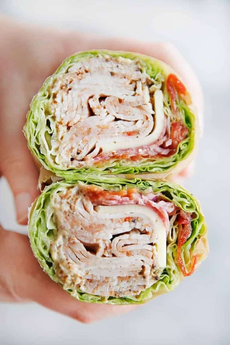Turkey And Cheese Lettuce Roll-Ups