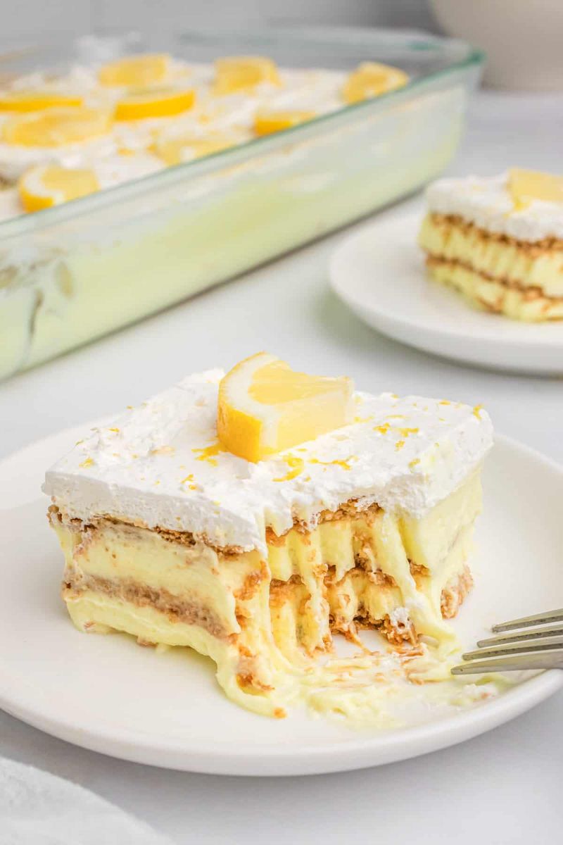 Lemon Fluff Icebox Cake