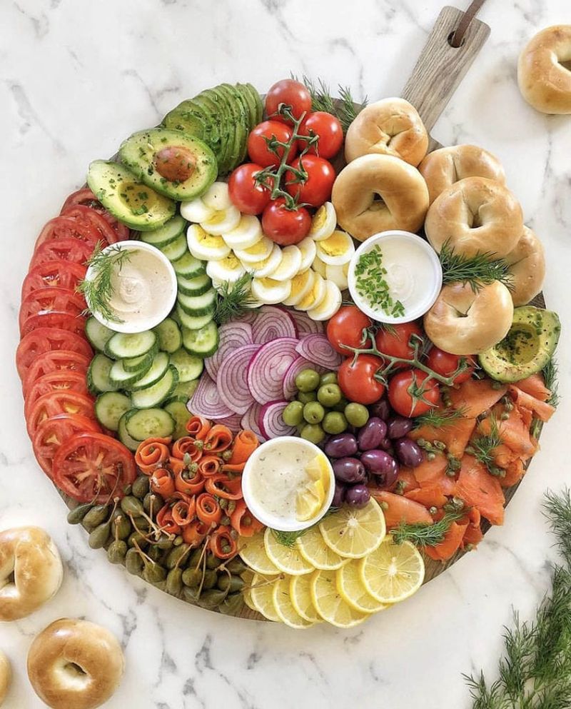 Cream Cheese And Lox Bagel Board
