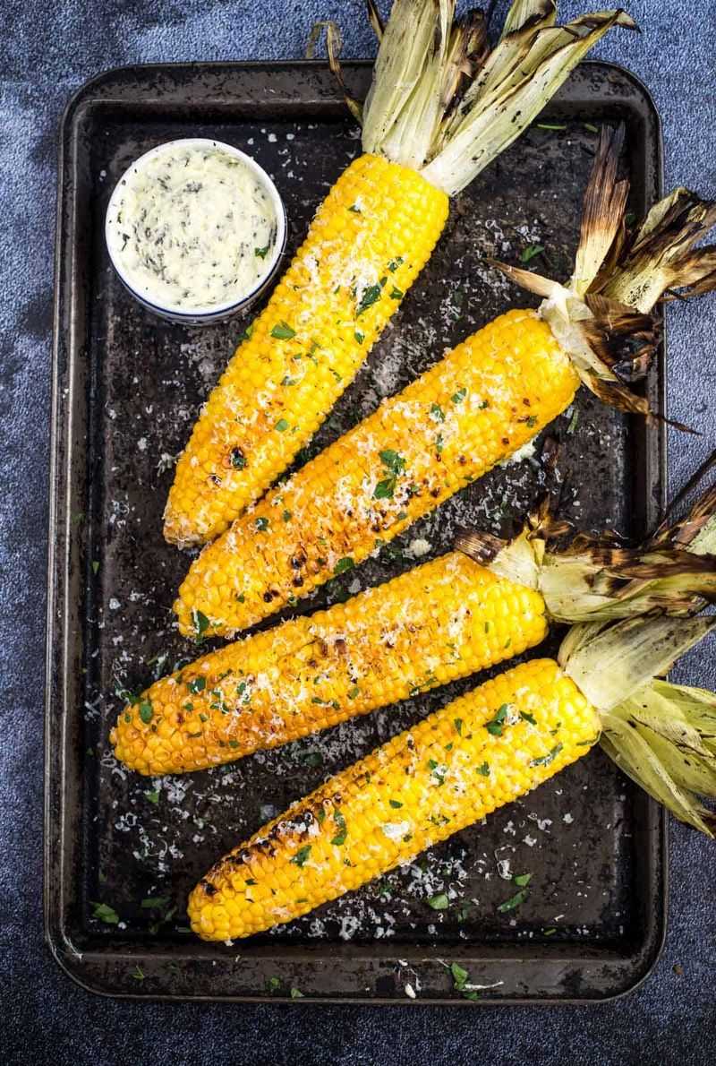 Grilled Corn On The Cob With Herb Butter