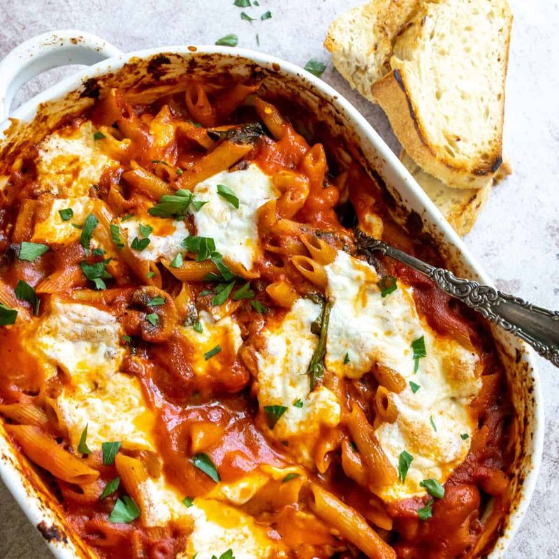 Mozzarella And Tomato Pasta Gratin
