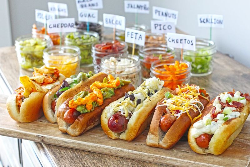 All-Beef Hot Dogs With Toppings Bar