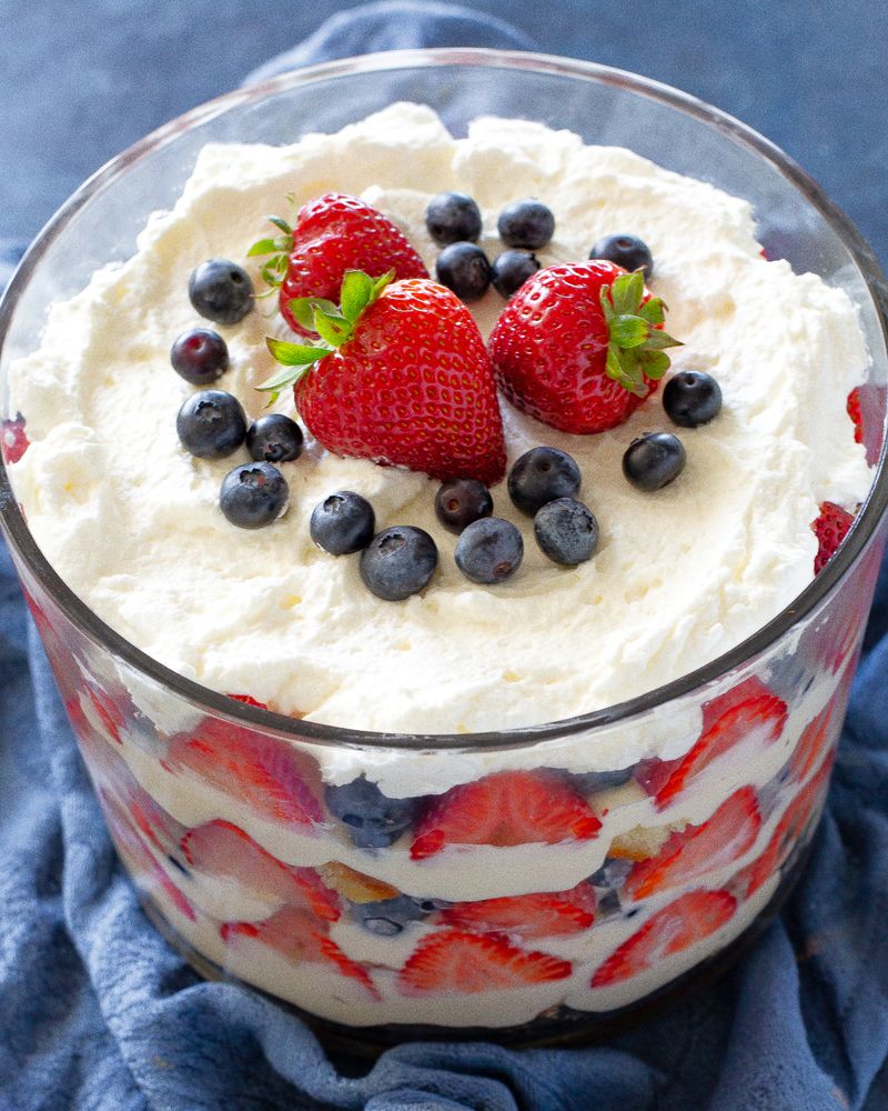 Red, White & Blueberry Trifle