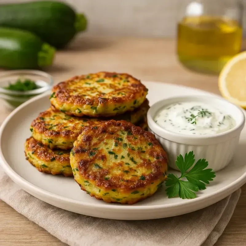 Zucchini Fritters With Dill Yogurt