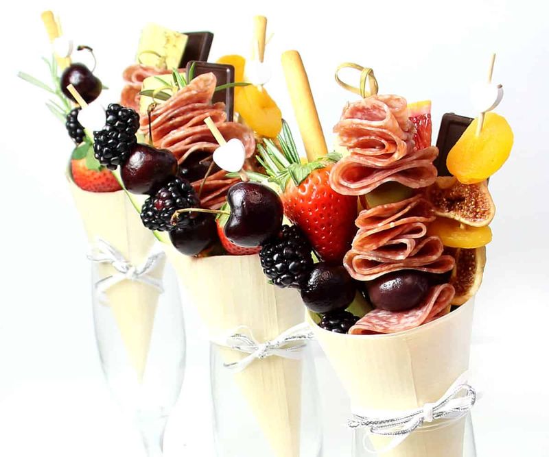 Cheese And Charcuterie Cones