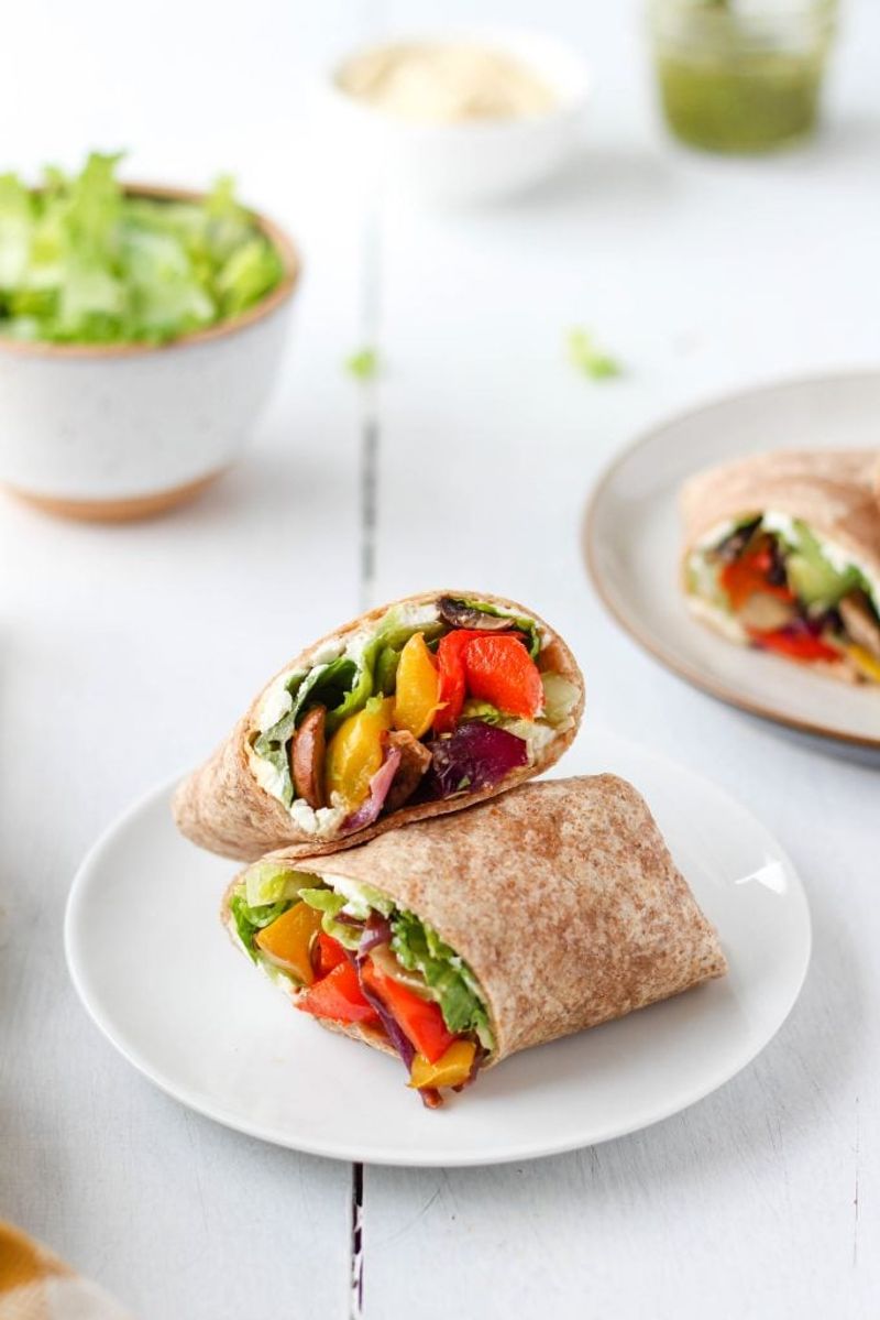 Grilled Veggie And Hummus Wrap