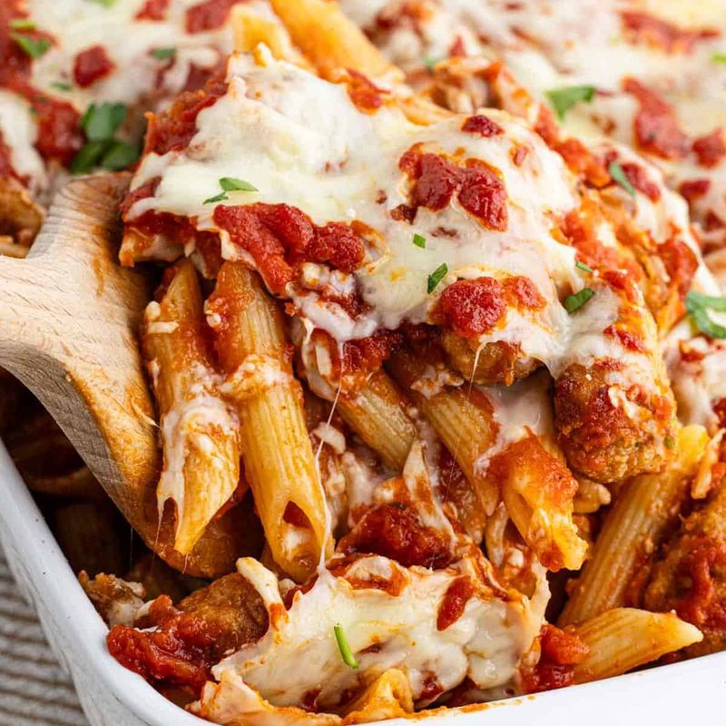 Chicken Parmesan Pasta Casserole
