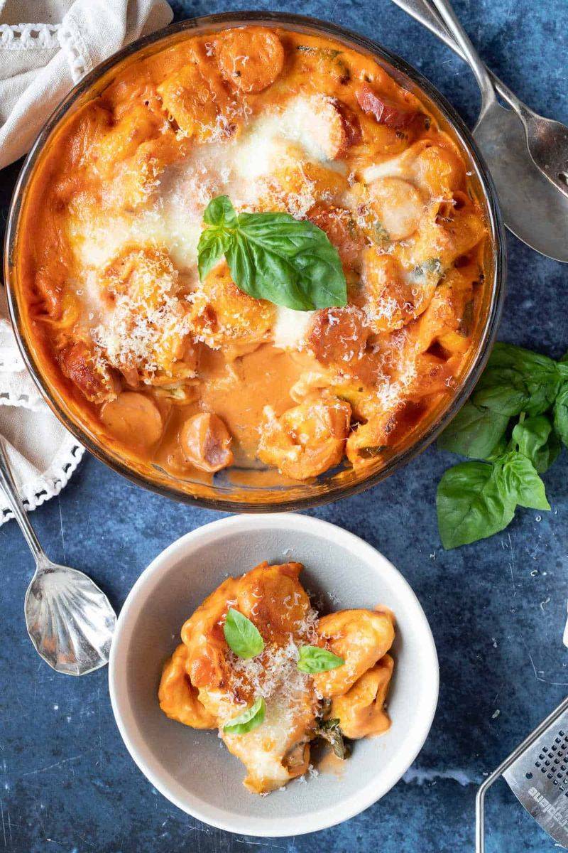 Creamy Baked Tortellini