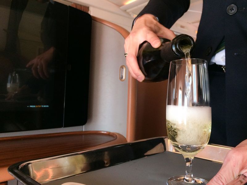 Singapore Airlines Satay Skewers And Dom Pérignon (1990s)