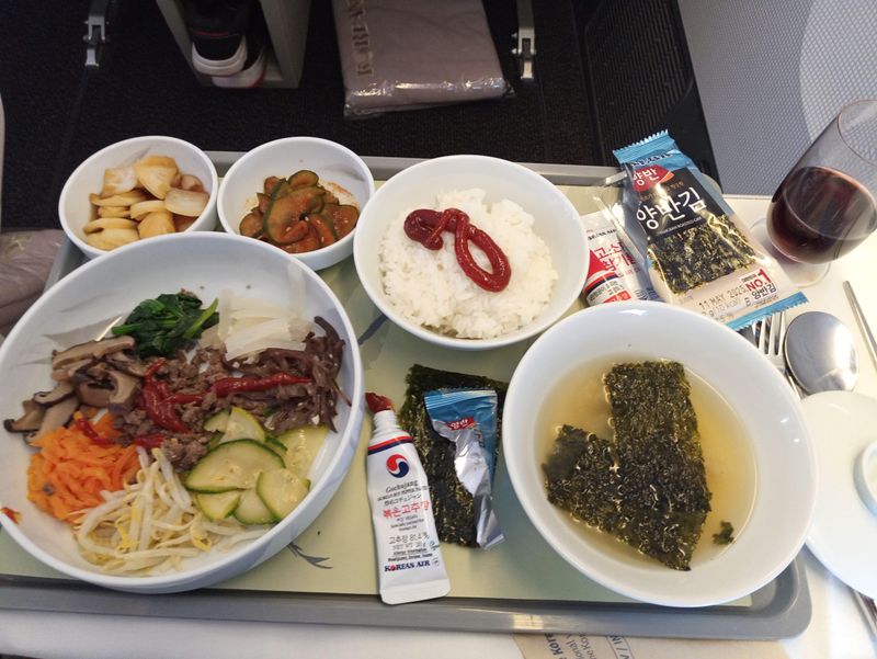 Korean Air Bibimbap And Side Dishes (Current)