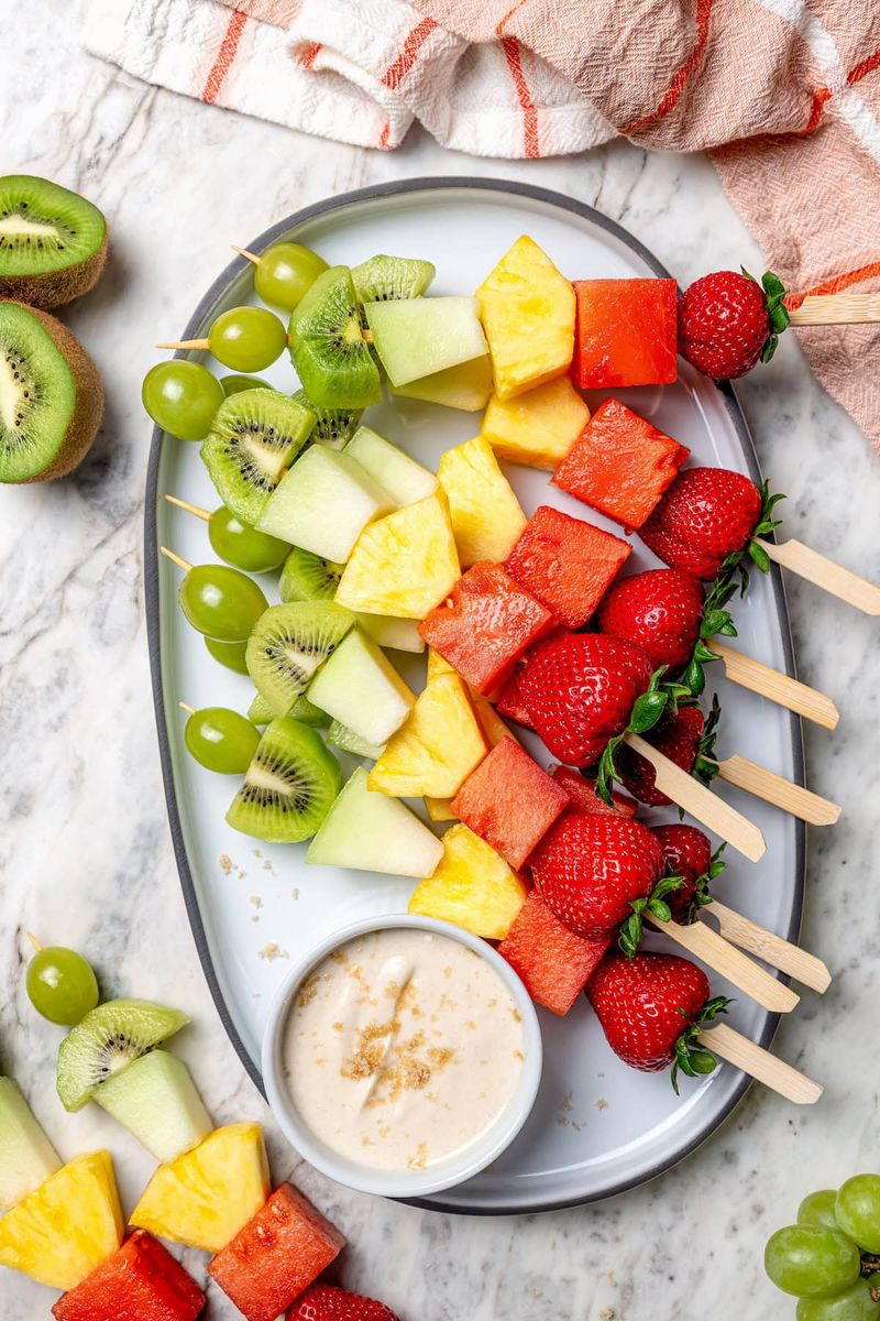 Fruit Skewers With Yogurt Dip